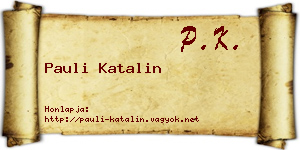 Pauli Katalin névjegykártya
